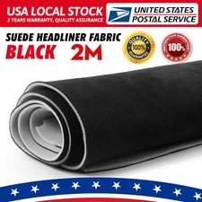 Suede Headliner Black Fabric Material 80" Car Interior Ceiling Upholstery 60" W