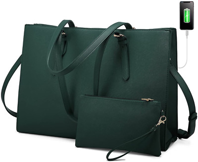 LOVEVOOK Laptop Bag for Women, Fashion Computer Tote Bag Large Capacity Handbag,