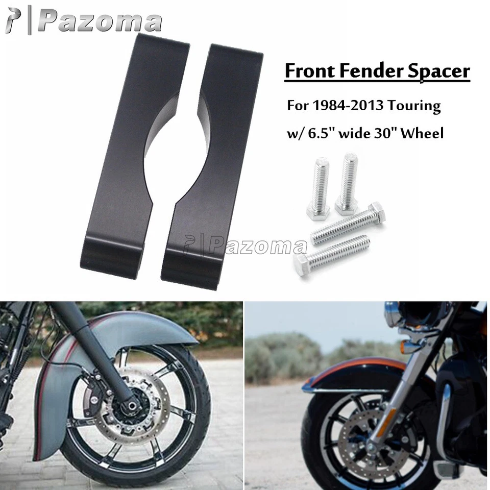 6.5'' Wide 30'' Wrap Front Fender Bracket Spacers For Harley Touring 1984-2013 Foto 2 de 4