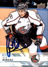 Felix Bibeau Signed Auto 2018-19 Upper Deck CHL card Rouyn Noranda Huskies