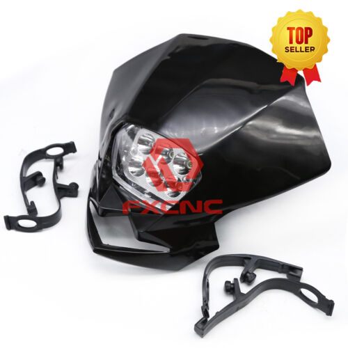 Headlight Light Lamp Universal For Most Streetbike Pivot naked motorcycles Black - Picture 1 of 7
