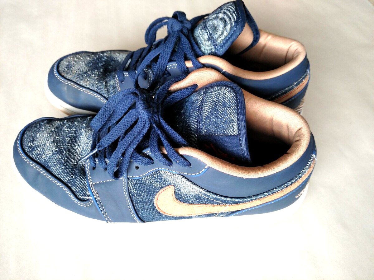 Nike Air Jordan 1 Low SE Denim Blue Gold DH1259-400 Mens Nike Air Jordan 1 Low SE Denim Blue Gold DH1259-400 Mens