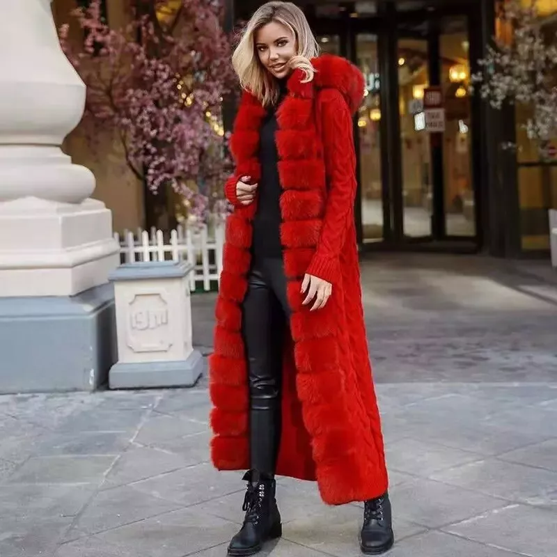 Hooded long top cardigan coat