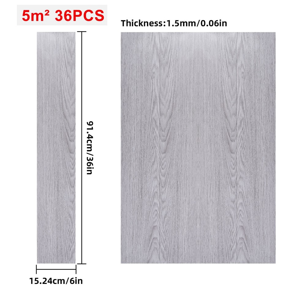 5m² Floor Planks Tiles Self Adhesive Wood Effect Vinyl Flooring Kitchen