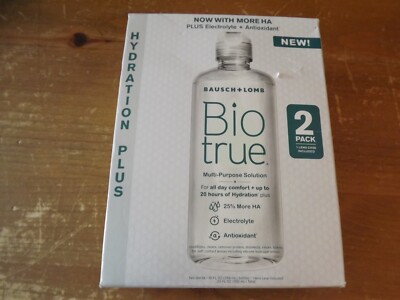 BAUSCH & LOMB Bio True Hydration Plus Contact Lens Solution EXP 7/2024 TWIN PK 