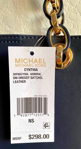 NWT Michael Kors “Cynthia” Small Dressy Satchel Crossbody Admiral Blue MSRP:$298 - Picture 12 of 12