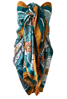 Central Chic helle Motive Sarong Schal Pashmina Halstuch Stola Sommer Coverup
