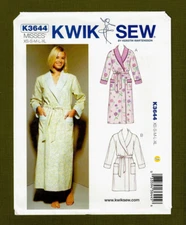 Misses Robe/Bathrobe Sewing Pattern~Length Variation (Sizes XS-XL) Kwik Sew 3644
