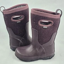 Bogs Youth Mauve Crandall Wool Rain Boots Kids Size 10 Factory Second *READ*