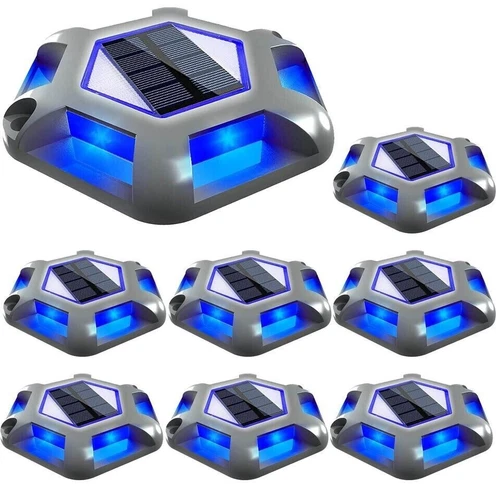 8Pcs Solar LED Deck Lights Outdoor Path Garden Stairs Step Road Driveway Lamps