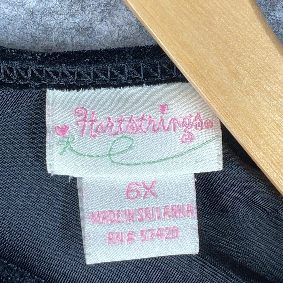 Hartstrings Dress Girls 6X Black Velvet Top Gold Metallic Red Green Plaid Skirt - Image 4 of 4