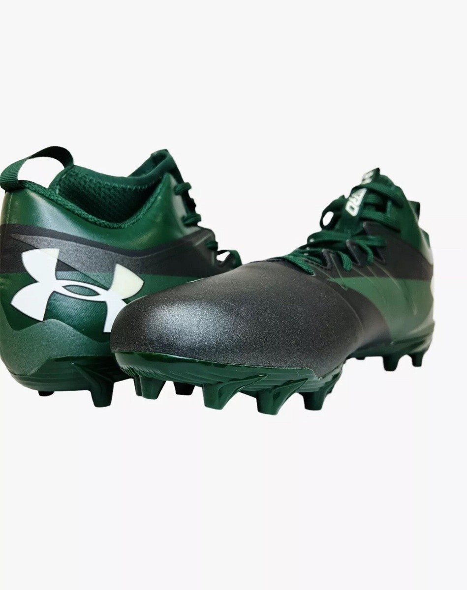 Under Armour Nitro Mid Green Black Football Cleats 1290962  display picture 3