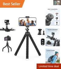 Flexible Portable Tripod with Wireless Remote  Universal Clip Support