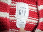 Baby Gap Whale Pocket Red and White stripe Hoodie Sweater Size 3 - 6 months — photo 4