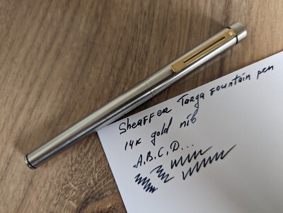 Sheaffer Targa Steel Fountain Pen - Gold 14K-585 (M) Nib | eBay