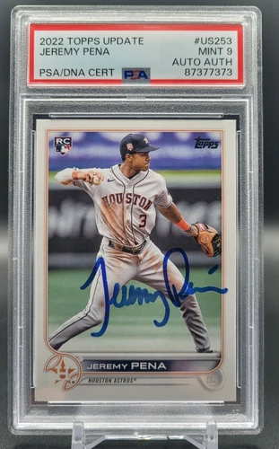 2022 TOPPS UPDATE Signed JEREMY PENA RC #US253 Autographed Card PSA 9 Authentic