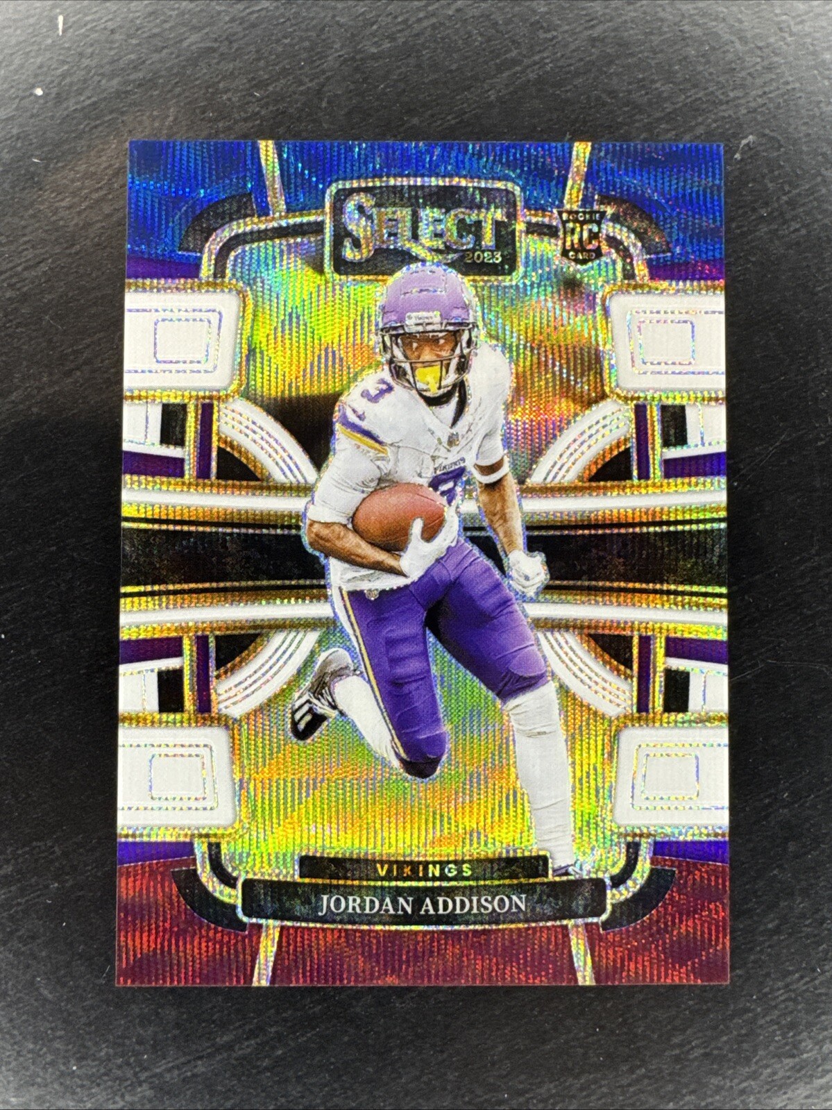 2023 Panini Select Concourse Rookie Tri-Color Prizm #66 Jordan Addison RC /259