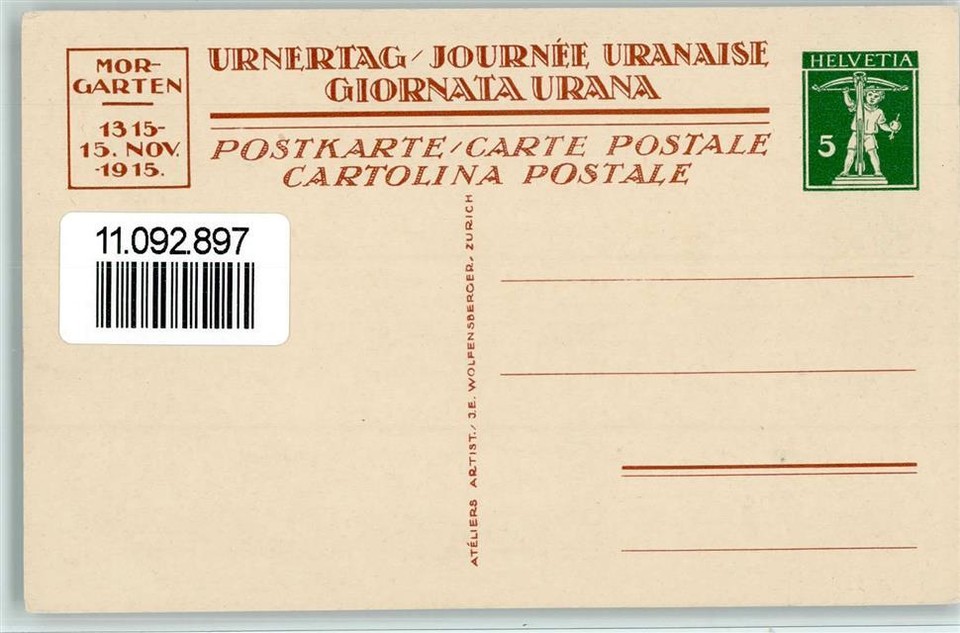 11092897 Urnertag Schlacht sign. AM Zug ZG 1915 eBay