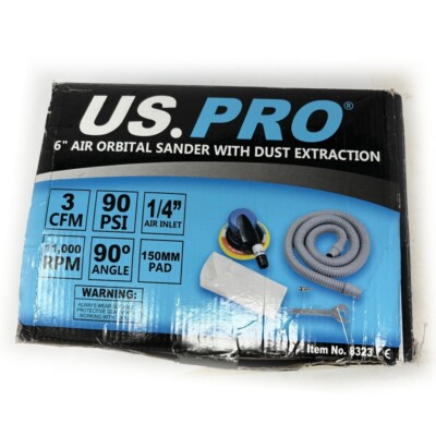 US Pro Air Orbital Sander with Dust Extractor Sanding Tool Grinding Buffing