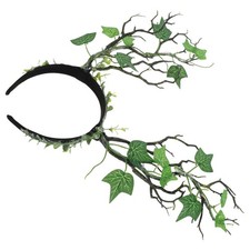 Realistic Antler Headband Green Fairy Tree Branches Reusable Elf Hair Accessory