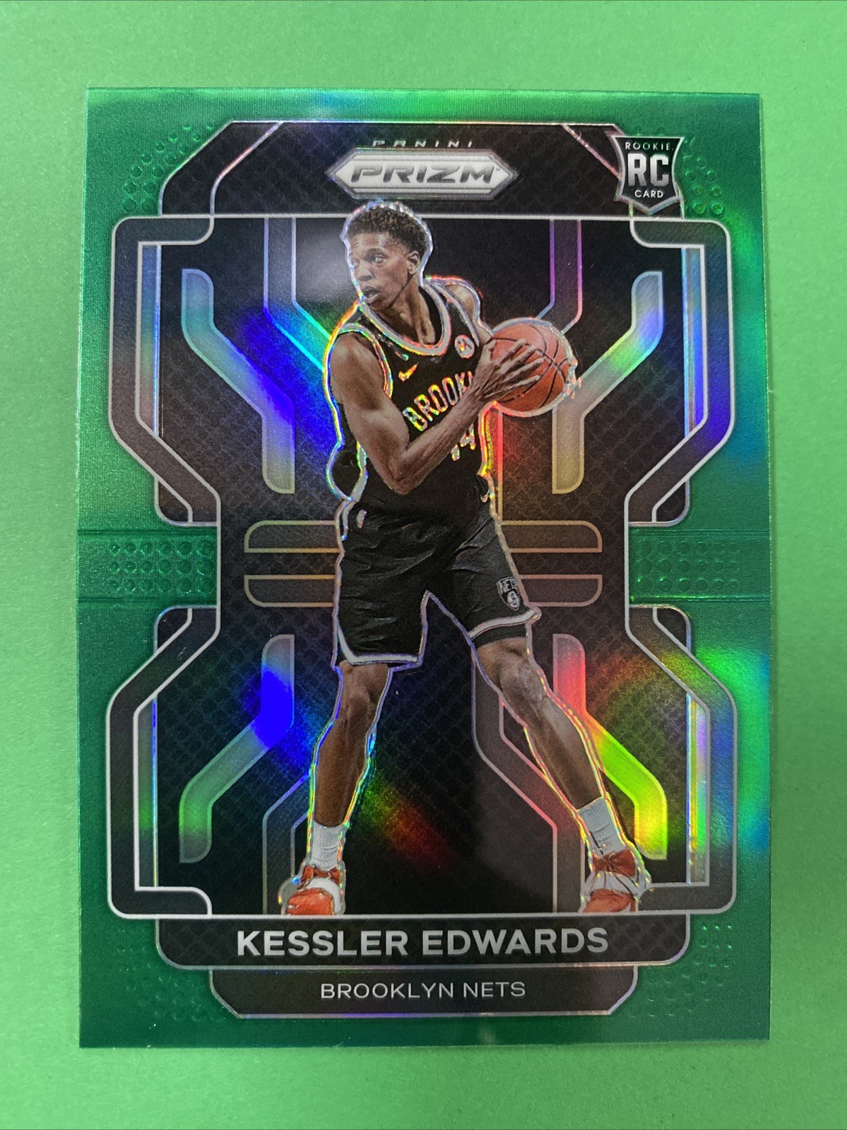 2021-22 Prizm Basketball Green Prizm Kessler Edwards #284 Brooklyn Nets RC