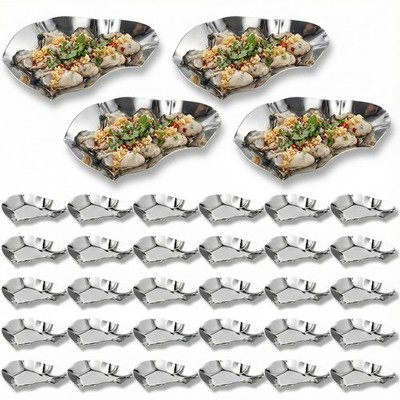 Stainless Steel Oyster Shells Reusable Silver Kitchen Metal Cooking 30 PCS