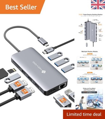 Vielseitige RM11 Pro USB C Dockingstation - 100W Schnellladung & Triple Monitor Unterstützung