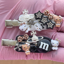 Hello Kitty Decorative Hair Clip Set, Bow Accents, Multicolor One Size