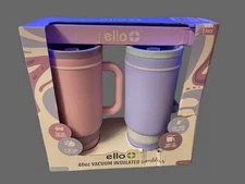 Ello 40-oz. Stainless Steel Tumbler with Handle, 2-Pack (pink/ blue)