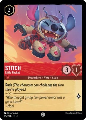 4x Stitch - Little Rocket - 125/204 - Common NM-Mint Disney Lorcana: Into the In