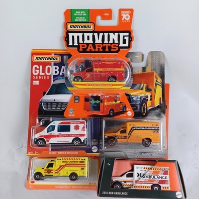 MATCHBOX MOVING PARTS AMBULANCE RESCUE EMT GIFT LOT OF 5