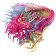 Curly Rainbow Wig Mermaid Wigs for Women Colorful Short Halloween