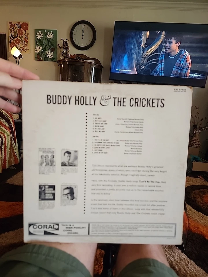 The Chirping Crickets Buddy Holly 1957 LP Vinyl Record Coral CRL Maybe Baby Foto 2 de 4
