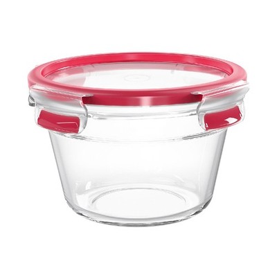 EMSA Frischhaltedose Clip & Close Glas rund 0,9l, rosa/rot