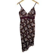 Bardot Dahlia Floral Lace Purple V Neck Asymmetrical High Lo Dress Size 4 NWT