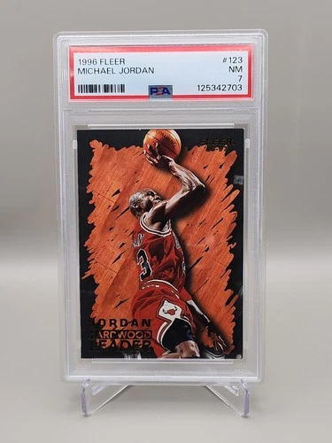 1996-97 Fleer Michael Jordan Hardwood Leader #123 Card Chicago Bulls HOF PSA 7