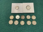 Roosevelt 90% Silver Dimes Coins US Circulated, Set of 12 Different Years Marks