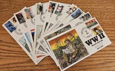 Full Set of 10 World War II 1943 FDC, Hand-Painted COLLINS, 2765a-j