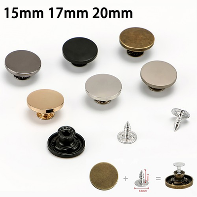 #ad 15 17 20mm Jeans Buttons Metal Buttons Snap Fastener Hammer On Jeans Replacement $64.49