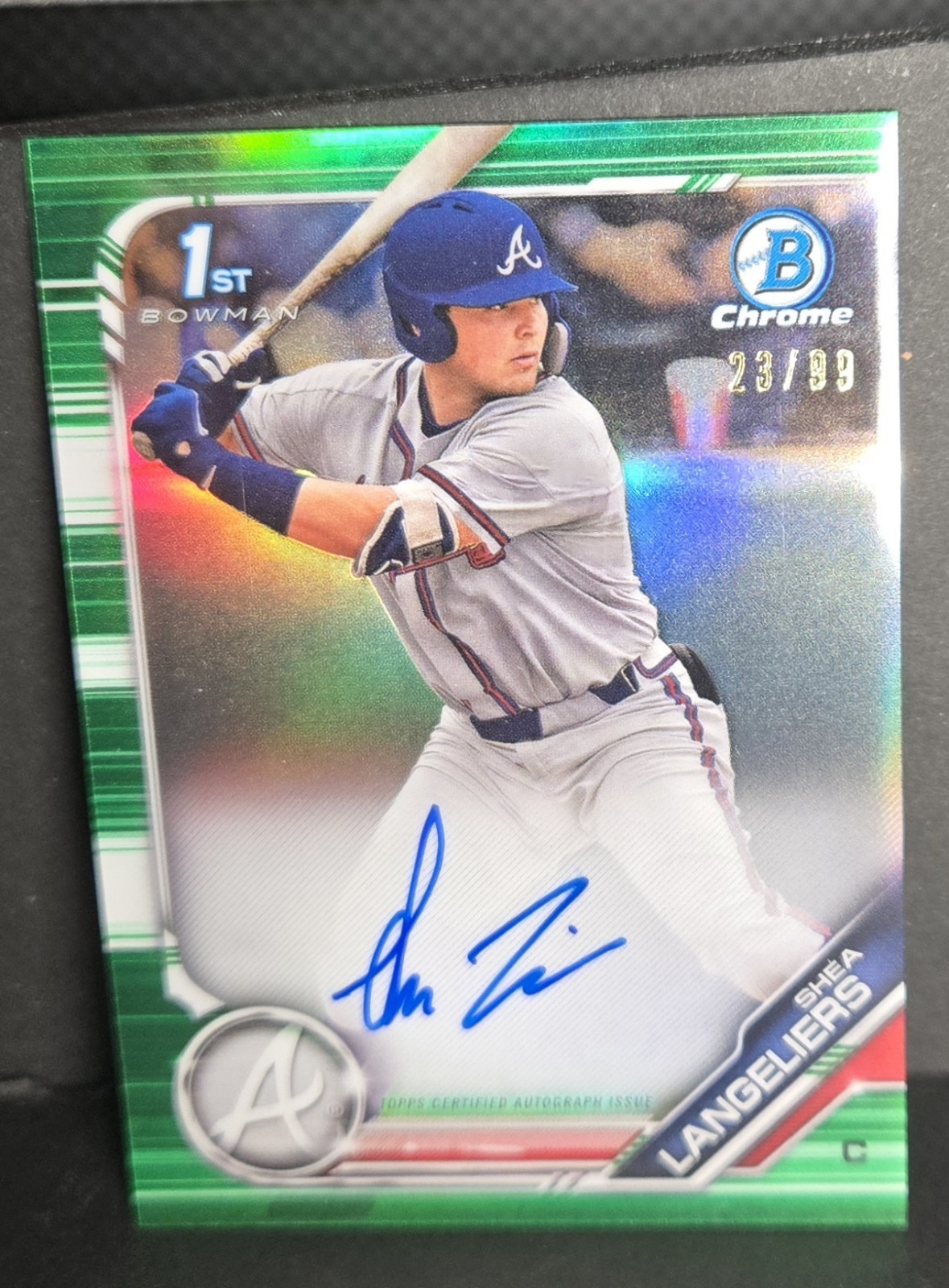 2019 Bowman Draft - Chrome 1st Auto Shea Langeliers #CDA-SL Green  /99 (AU, RC)