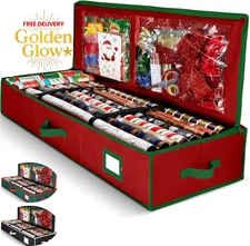 Premium Gift Wrap Organizer, Christmas Wrapping 24 Count (Pack of 1), Red 