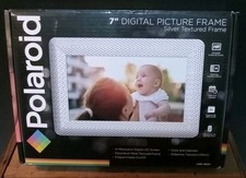 Polaroid PDF-750ST Digital Photo Frame w/ Decorative Textured Silver Metal NEW
