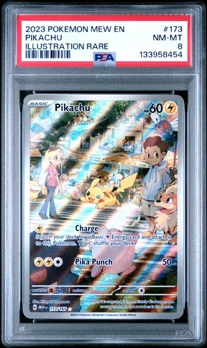 2023 POKEMON MEW EN-151 ILLUSTRATION RARE #173 PIKACHU PSA 8