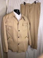 Vtg 60s 70s Leisure Suit Mens 3X Jacket Coat Pants 36X29 Business Union Made