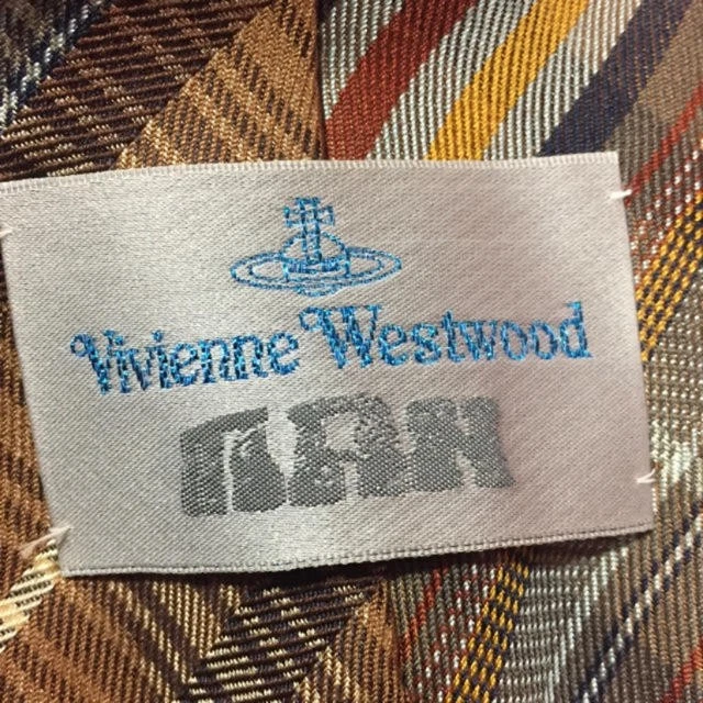 Corbata de seda Vivienne Westwood orbe a cuadros Foto 3 de 4