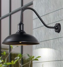 Barn Light Gooseneck 18in Matte Black Outdoor
