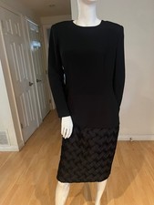 VINTAGE 90'S CAROLINA HERRERA PINTUCK WOOL DRESS SIZE 10