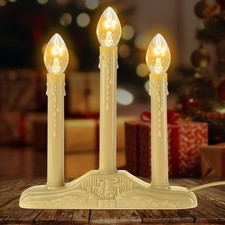 3 Lights Electric Window Candles,Flameless Christmas Candle Lights with 3 C7 ...