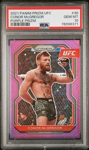 2021 PANINI PRIZM UFC PURPLE PRIZM #30 CONOR MCGREGOR /149 PSA 10