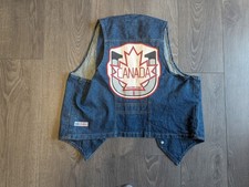 1970s VINTAGE GWG SCRUBBIES Mens Denim Vest Size 42 Horseshoe Canada